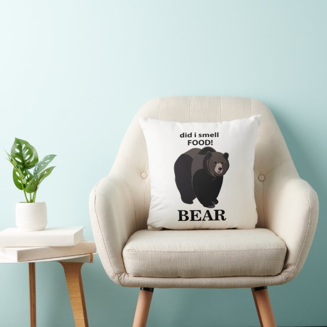 Beer heb ik voedsel geuren Grappig Beer Kussen (Stoel)