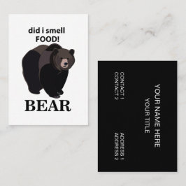 Beer heb ik voedsel geuren Grappig Beer Visitekaartje