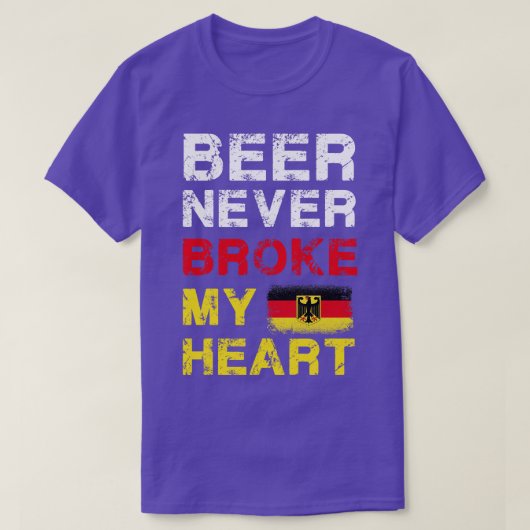 Beer heeft nooit mijn hart gebroken t-shirt (Design voorkant)