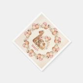 Beer Herfst Beary 1e Verjaardag Meisje Papieren se Servet (Hoek)