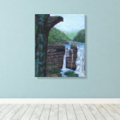 Beer Herfsten Waterval Schilderen Canvas Afdruk (Insitu (Houten vloer))