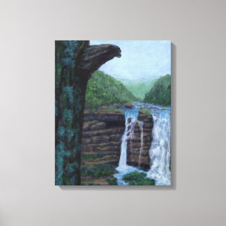 Beer Herfsten Waterval Schilderen Canvas Afdruk
