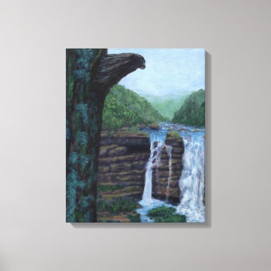 Beer Herfsten Waterval Schilderen Canvas Afdruk (Voorkant)