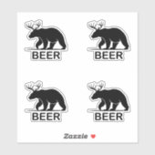 Beer hert maakt bier grappig dier sticker (Vel)