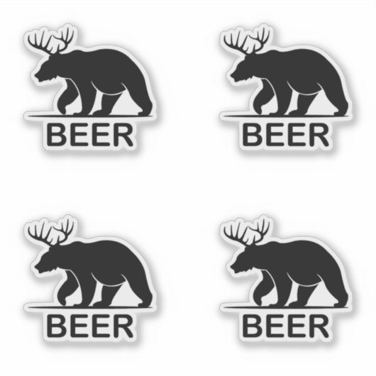 Beer hert maakt bier grappig dier sticker (Voorkant)