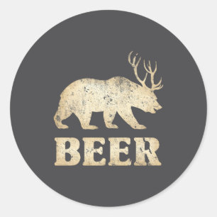 Beer Herten Antieke Bier Ronde Sticker