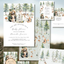 Beer Herten Bos Bosland Leuke Dieren Baby shower Kaart
