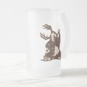 Beer, herten, dronken beer? matglas bierpul (Voorkant rechts)