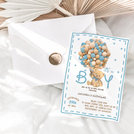 Beer Het is een Jongen Blauwe Baby Shower Kaart