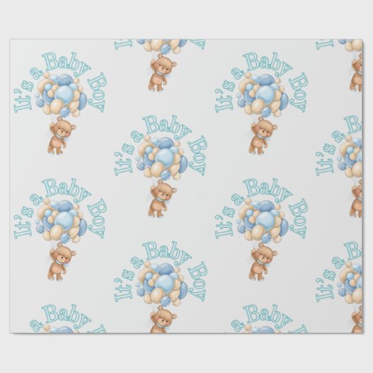 Beer Het is een jongen Cadeaupapier (Vlak)