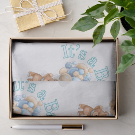 Beer Het is een jongen Tissuepapier (Geschenk)