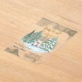 Beer Het is koud buiten Schattige Baby shower Acryl Uitnodigingen (Laagn)