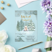 Beer Het is koud buiten Schattige Baby shower Acryl Uitnodigingen (Insitu (Huwelijk))