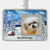 Beer het Malshi Winter WonderOrnament Verzilverd Omlijst Ornament (Voorkant)