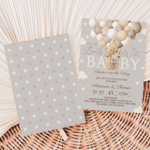 Beer Hete Luchtballon Bearly Wait Baby shower Kaart