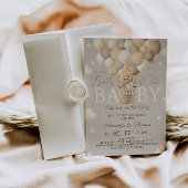 Beer Hete Luchtballon Bearly Wait Baby shower Kaart