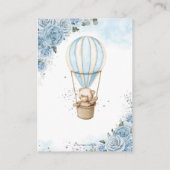 Beer Hete Luchtballon Blauwe Bloemen Boeken voor B Informatiekaartje (Achterkant)