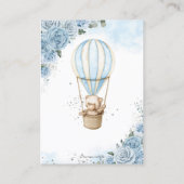 Beer Hete Luchtballon Blauwe Floral Luier Raffle Visitekaartje (Achterkant)