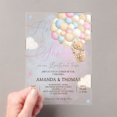 Beer Hete Luchtballon Geslacht Onthulling Acryl Uitnodigingen (Insitu (Draagbaar))