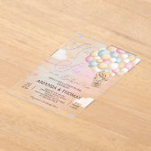 Beer Hete Luchtballon Geslacht Onthulling Acryl Uitnodigingen (Laagn)