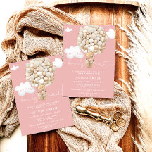 Beer Hete Luchtballon Roze Meisje Baby shower