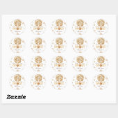 Beer Hete Luchtballonnen Beige Neutral Ronde Sticker (Vel)