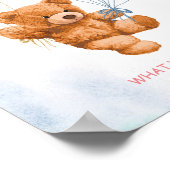 Beer Hij of zij roze en blauwe ballon Welkomstteke Poster (Hoek)