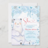 Beer Hij of Zij Wintersneeuwvlokken Gender Onthull Kaart (Voorkant)