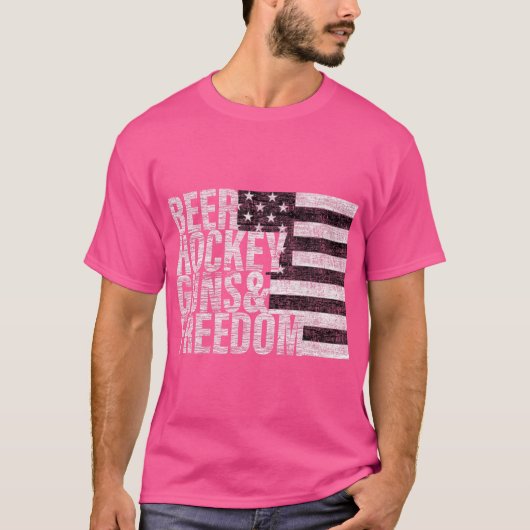 Beer Hockey Pistolen Freedom T-shirt (Voorkant)