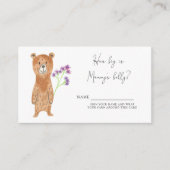 Beer Hoe groot is mama's buik? Informatiekaartje (Voorkant)