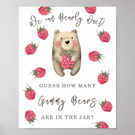 BEER - Hoeveel gummy beren zitten er in de pot Poster (Voorkant)