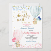 Beer Hoit Air Ballon Gender onthullen Baby shower Kaart (Voorkant)