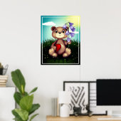 Beer Holding Boeket Flower-39920 Poster (Thuiskantoor)