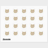 Beer Hond Kat Konijnenvis Mensenvogel - 7 gezichte Ronde Sticker (Vel)