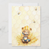Beer Honey Bee Floral Baby shower Kaart (Achterkant)