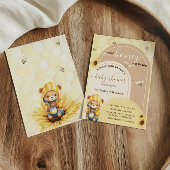 Beer Honey Bee Floral Baby shower Kaart