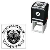 Beer Hoofd Baring Teeth #2 Bibliotheek Boeknaam Zelfinktende Stempel (In situ)