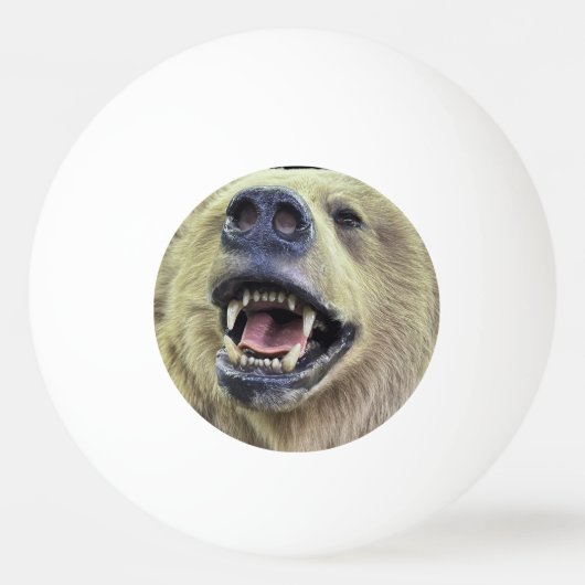 Beer hoofd gezicht ontwerp met glimlach pingpongbal (Voorkant)