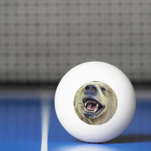 Beer hoofd gezicht ontwerp met glimlach pingpongbal (Net)