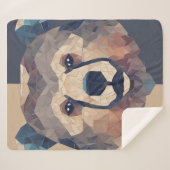 Beer hoofd laag polyontwerp sherpa deken (Voorkant (horizontaal))