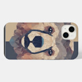 Beer hoofd low poly ontwerp iPhone hoesje (Achterkant horizontaal)