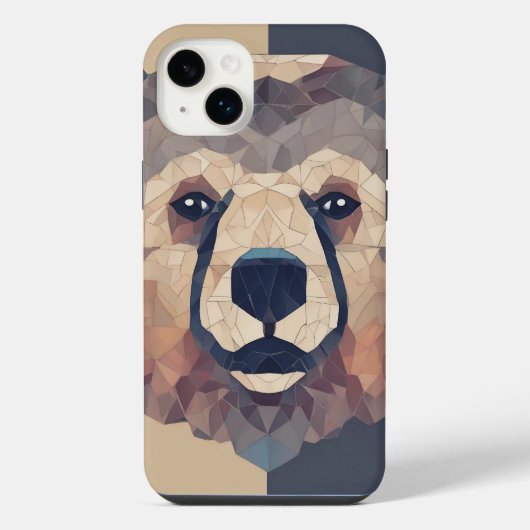 Beer hoofd low poly ontwerp iPhone hoesje (Achterkant)