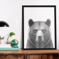 Beer Hoofd portret zwart wit