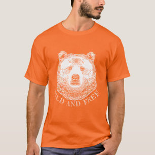 Beer hoofd, vrij en vrij, hand getekende illustrat t-shirt