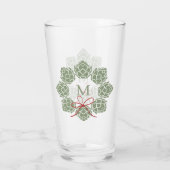 Beer Hops Kerstmonogram Glas (Achterkant)