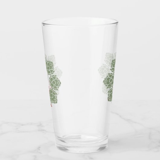 Beer Hops Kerstmonogram Glas (Rechts)