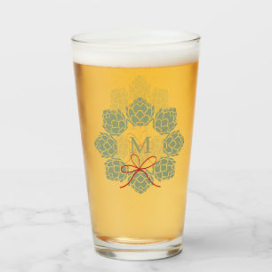 Beer Hops Kerstmonogram Glas