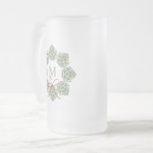 Beer Hops Kerstmonogram Matglas Bierpul (Voorkant links)