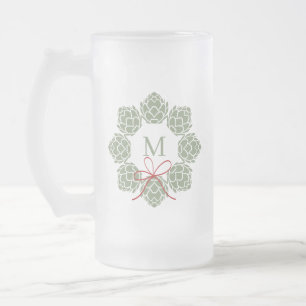 Beer Hops Kerstmonogram Matglas Bierpul