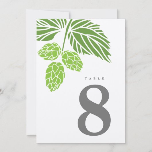 Beer Hops rustieke tafel nummer Kaart (Voorkant)